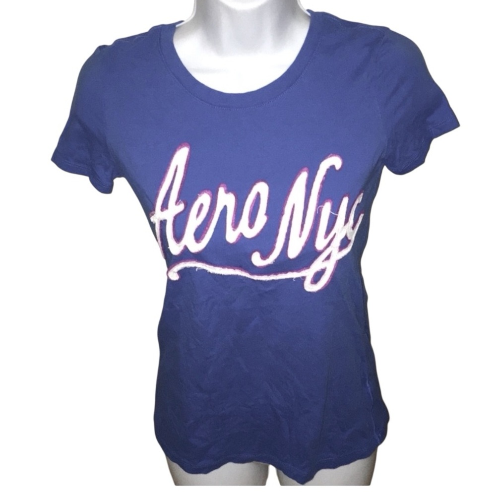 Y2K Aeropostale T-shirt Y2K Sz M blue Aero NY short sleeve top